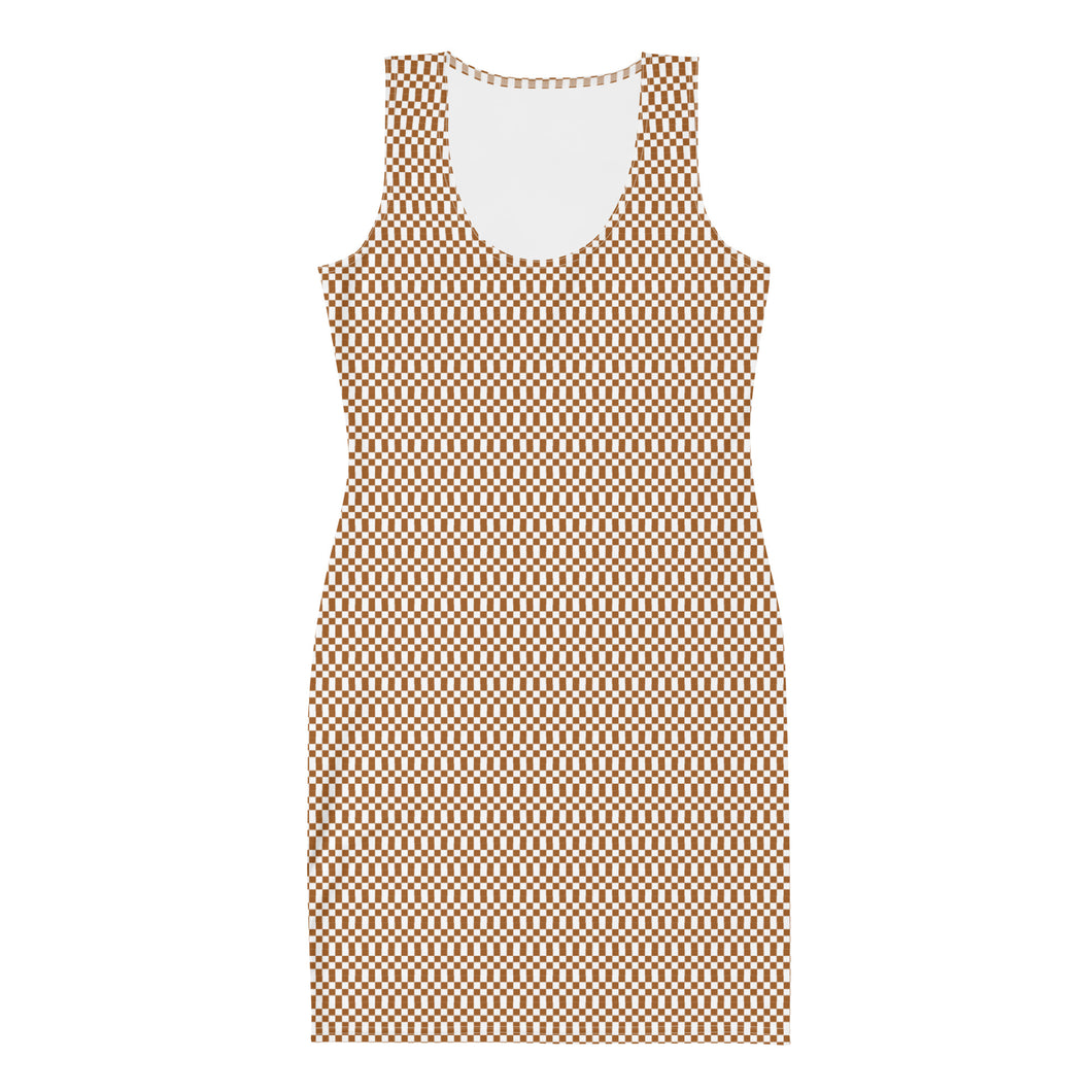 Gold Micro Checker Dress