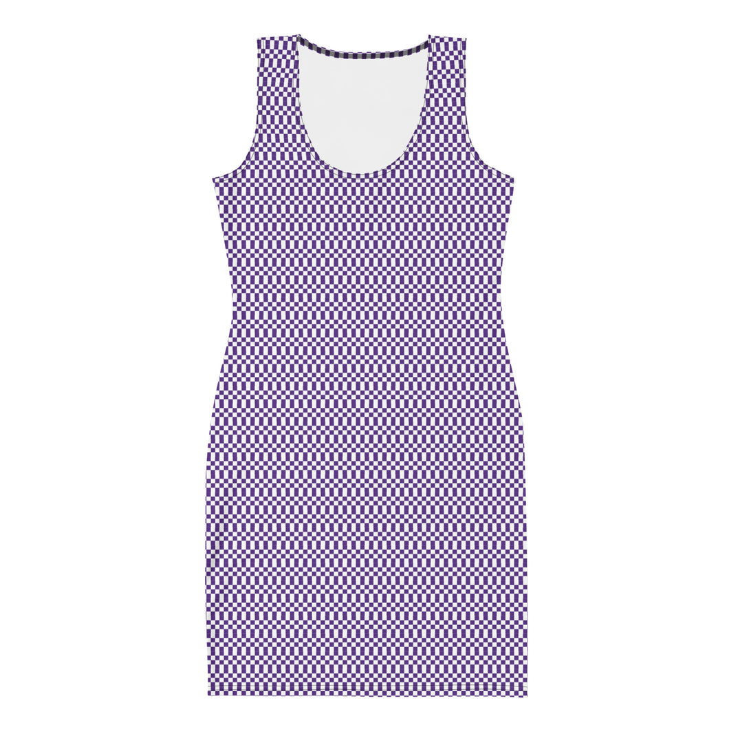 Purple Micro Checker Dress