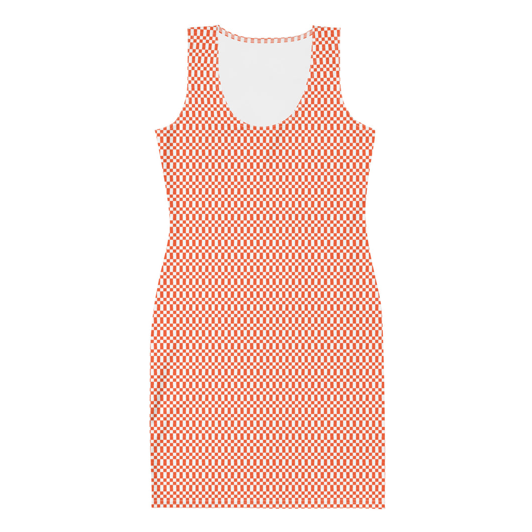 Orange Micro Checker Dress