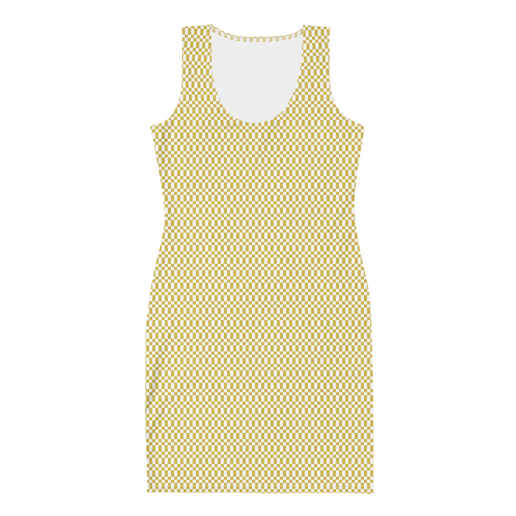 Bright Gold Micro Checker Dress